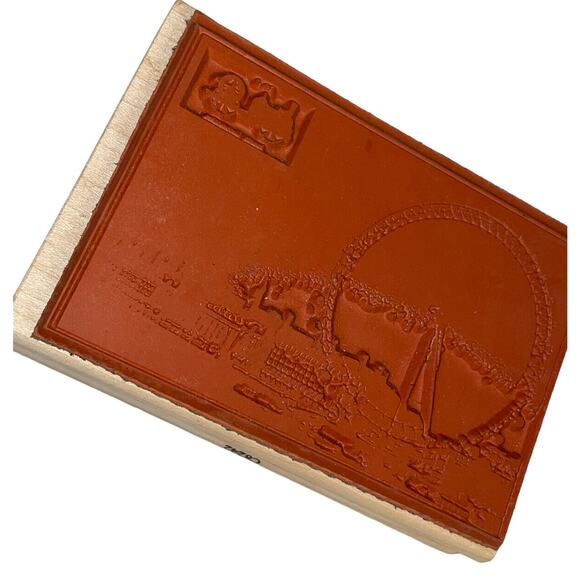 Stampington C8242 Millennium Wheel Wood Mounted Stamp 2001 Retired Gift Vintage - Picture 8 of 10